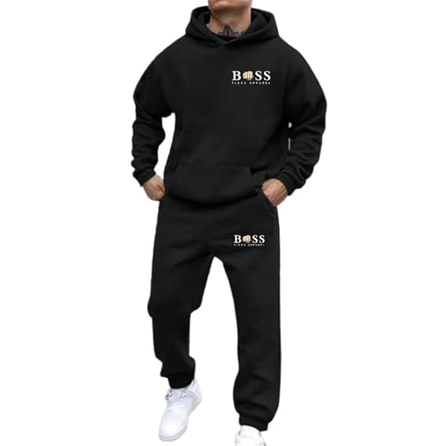 Trainingsanzug Herren Sportbekleidung Hoodie mit Kapuze Langarm Hausanzug 9-Teilig Kapuzenpullover und Jogginghose Set Winter Tracksuit Lange Hose Jogginganzug Set Streetwear von WAZHAKU