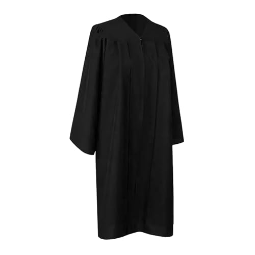 WAZHAKU Abschluss Talar Unisex Leichte Abschluss Robe mit Graduierung Kappe und Quaste Inklusive Geeignet für alle Jahreszeiten Verschluss auf der Vorderseite Guide Einfache Größe Schwarz von WAZHAKU