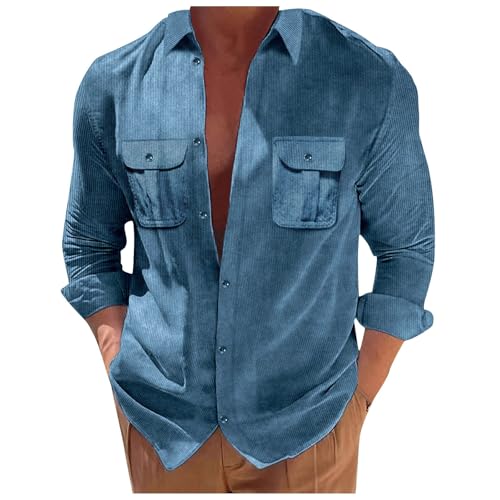 WAZHAKU Cordhemd Herren Langarm Button Hemdjacke Casual Einfarbig Hemden Cord Hemd Jacke Vintage Cordjacke Männer Cord Hemd Hemdjacke Hemden Langarm Dünne Einfarbig Vintage Freizeithemd WAZHAKU Cordhemd Herren Langarm Button Hemdjacke Casual Einfarbig Hemden Cord Hemd Jacke Vintage Cordjacke Männer Cord Hemd Hemdjacke Hemden Langarm Dünne Einfarbig Vintage Freizeithemd von WAZHAKU