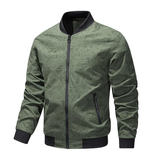 WAZHAKU Dünne Herbstjacke Herren Leicht Bomberjacke Dünne Blouson Stehkragen Business Casual Blouson Jacke mit Taschen Lässig Herbst Winter Casual Übergangsjacke Fliegerjacke Freizeitjacke von WAZHAKU