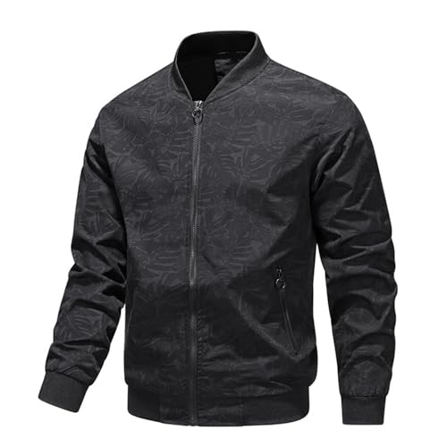 WAZHAKU Dünne Herbstjacke Herren Leicht Bomberjacke Dünne Blouson Stehkragen Business Casual Blouson Jacke mit Taschen Lässig Herbst Winter Casual Übergangsjacke Fliegerjacke Freizeitjacke von WAZHAKU