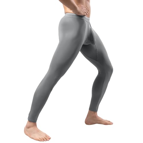 WAZHAKU Herren Legging Öl Sportlich Hosen Lang Glossy Leggin Yoga Tanzhosen Unterhose Longjohns Unterwäsche Strumpfhosen Herren Hose Transparent Leggings Nylon Strumpfhose Lange Unterhosen von WAZHAKU