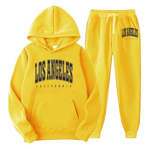 WAZHAKU Jogginganzug Herren Lang Trainingsanzug Sportanzug Oversized Freizeitanzug Herbst Outfit Y2K Hip Hop 2-Teilig Kapuzenpullover + Trainingshose Casual Schlafanzug Bequemer Sportswear von WAZHAKU
