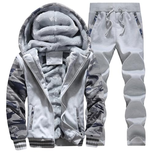 WAZHAKU Jogginganzug Herren Set Lang Fleece Trainingsanzug Tracksuit Oversized Activewear Sweatsuits Zweiteiliger Streetwear 2-Teilig Hoodie und Jogginghose Jogginganzug Winter Sportswear WAZHAKU Jogginganzug Herren Set Lang Fleece Trainingsanzug Tracksuit Oversized Activewear Sweatsuits Zweiteiliger Streetwear 2-Teilig Hoodie und Jogginghose Jogginganzug Winter Sportswear von WAZHAKU