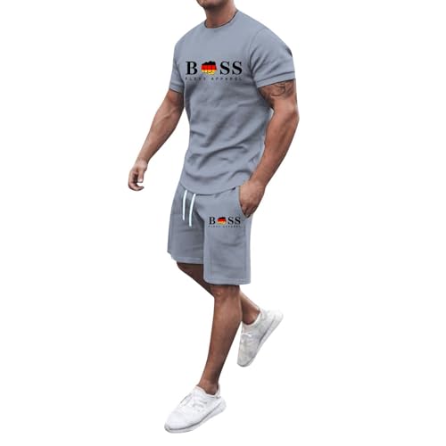 WAZHAKU Jogginganzug Herren Trainingsanzug Baggy Sportanzug Bequeme Atmungsaktive Sommer Outfit 2-teiliges Set mit Tshirts und Sporthose Stretch Fitnessanzug Activewear Streetwear Freizeitanzug WAZHAKU Jogginganzug Herren Trainingsanzug Baggy Sportanzug Bequeme Atmungsaktive Sommer Outfit 2-teiliges Set mit Tshirts und Sporthose Stretch Fitnessanzug Activewear Streetwear Freizeitanzug von WAZHAKU