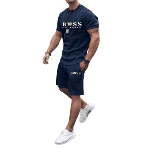 WAZHAKU Jogginganzug Herren Trainingsanzug Baggy Sportanzug Bequeme Atmungsaktive Sommer Outfit 2-teiliges Set mit Tshirts und Sporthose Stretch Fitnessanzug Activewear Streetwear Freizeitanzug WAZHAKU Jogginganzug Herren Trainingsanzug Baggy Sportanzug Bequeme Atmungsaktive Sommer Outfit 2-teiliges Set mit Tshirts und Sporthose Stretch Fitnessanzug Activewear Streetwear Freizeitanzug von WAZHAKU