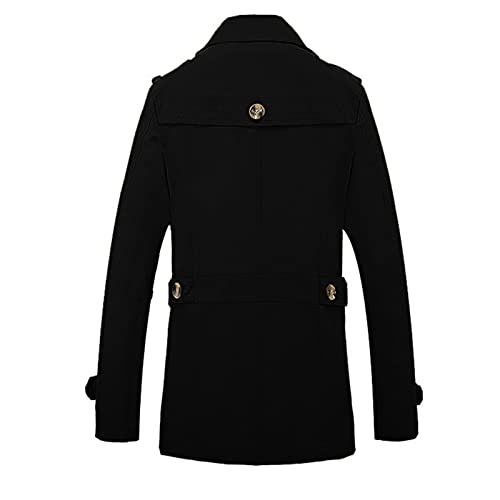 Mantel Herren Kurz Trenchcoat Herren Beige Übergangsmantel Slim Fit Einreiher Kurzmantel Langarm Revers Jacke Lässig Winddicht Mantel Übergangsjacke Winter Mittellange Jacke von WAZHAKU