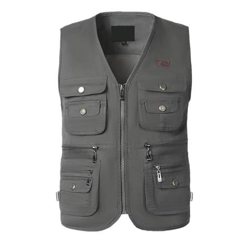 WAZHAKU Outdoor Weste Herren Sommer wasserdichte Leichte Freizeitweste Funktionsweste Atmungsaktive Outdoor Weste Sommerweste mit Multi Taschen Bequeme Laufweste für Trekking Bergsteigen WAZHAKU Outdoor Weste Herren Sommer wasserdichte Leichte Freizeitweste Funktionsweste Atmungsaktive Outdoor Weste Sommerweste mit Multi Taschen Bequeme Laufweste für Trekking Bergsteigen von WAZHAKU