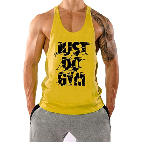 WAZZAP Herren Muskelshirt Sport Stringer Tank Top Gym Training Bodybuilding Fitness Achselshirts Ärmellos T-Shirt von WAZZAP