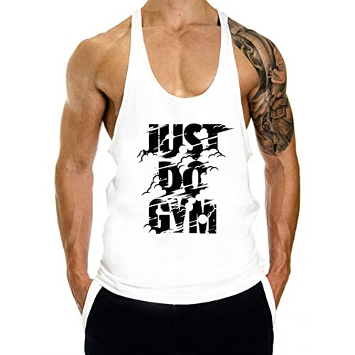 WAZZAP Herren Muskelshirt Sport Stringer Tank Top Gym Training Bodybuilding Fitness Achselshirts Ärmellos T-Shirt von WAZZAP