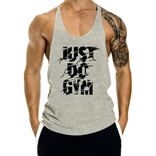 WAZZAP Herren Muskelshirt Sport Stringer Tank Top Gym Training Bodybuilding Fitness Achselshirts Ärmellos T-Shirt von WAZZAP