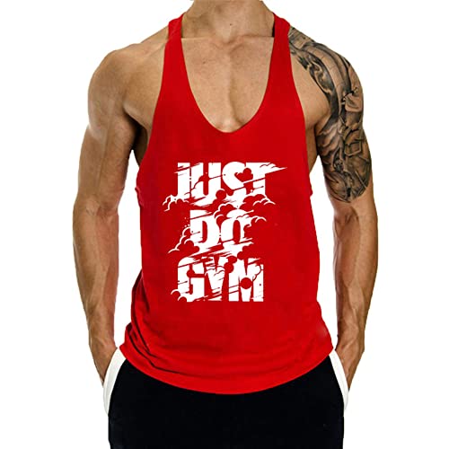 WAZZAP Herren Muskelshirt Sport Stringer Tank Top Gym Training Bodybuilding Fitness Achselshirts Ärmellos T-Shirt von WAZZAP