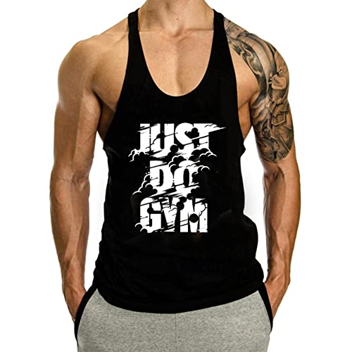 WAZZAP Herren Muskelshirt Sport Stringer Tank Top Gym Training Bodybuilding Fitness Achselshirts Ärmellos T-Shirt von WAZZAP