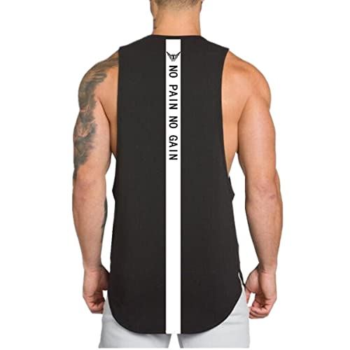 WAZZAP Herren Tank Top Ärmellos Fitness Muskelshirt NO Pain NO GAIN für Gym Workout Sport Bodybuilding von WAZZAP