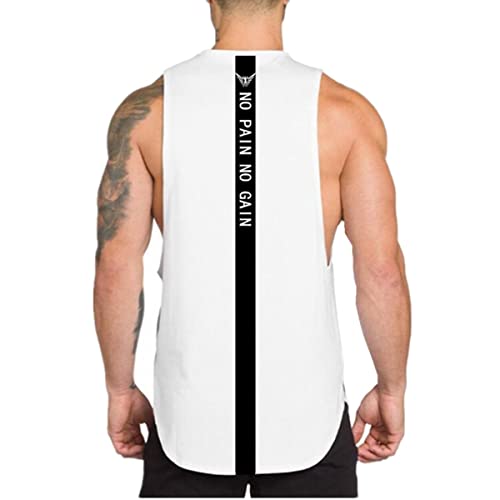 WAZZAP Herren Tank Top Ärmellos Fitness Muskelshirt NO Pain NO GAIN für Gym Workout Sport Bodybuilding von WAZZAP