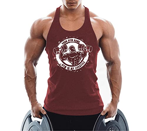 WAZZAP Herren Tank Top Ärmelloser Muskelshirt Stringer Gym Bodybuilding Training Fitness Sport Achselshirts T-Shirt von WAZZAP