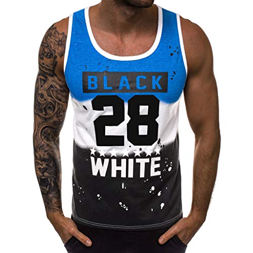 WAZZAP Tank Top Herren Bodybuilding Fitness Muskelshirt Gym Sport Workout Stringer Ärmellos T-Shirt mit Print von WAZZAP