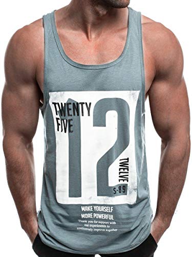 WAZZAP Tank Top Herren Bodybuilding Muskelshirt Fitness Gym Sport Stringer Ärmellos T-Shirt mit Print von WAZZAP