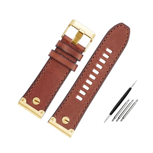 WAikub 26mm Leder Uhrenarmband Retro Uhrenarmband Herrenuhr Ersatzarmband Uhrenzubehör, 26mm von WAikub