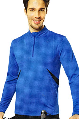 WB Herren Fahrradtrikot - Fahrrad Trikot - Funktions Shirt - Coolmax® Atmungsaktiv (Blau, M) von WB