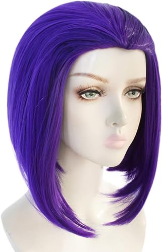 Anime Raven Cosplay Kostüm Perücke Kurze Lila Perücke Frauen Lavendel Halloween Party Perücke mit Gratis Perückenkappe WBASOZMO Anime Raven Cosplay Kostüm Perücke Kurze Lila Perücke Frauen Lavendel Halloween Party Perücke mit Gratis Perückenkappe WBASOZMO von WBASOZMO