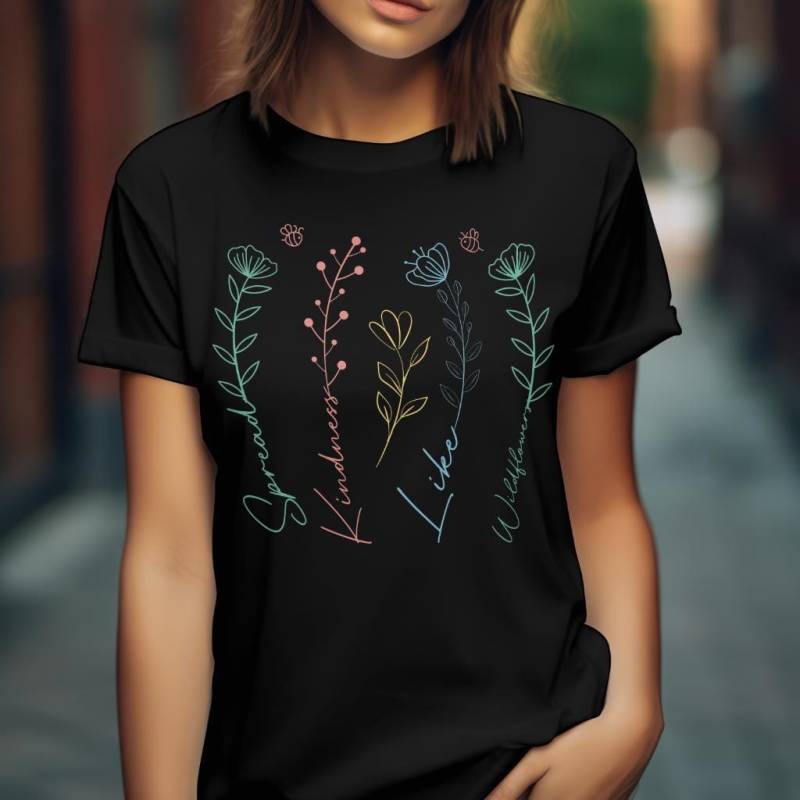 Wildflower Kindness Shirt, Inspirational Art Flower Spread Motivational Shirts For Women Wildflower Kindness Shirt, Inspirational Art Flower Spread Motivational Shirts For Women von WBCreativeWorkshop