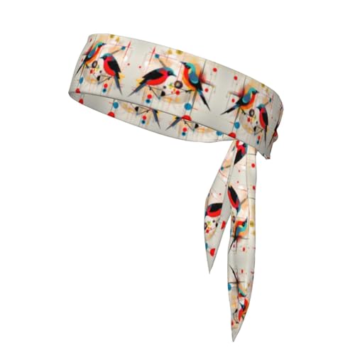 Abstrakter Vogel Fitness Sport Stirnband, Uni Sport Schweißabsorbierendes Stirnband, Zubehör für Tennis, Joggen, Ballspielen und Yoga von WBQLSL