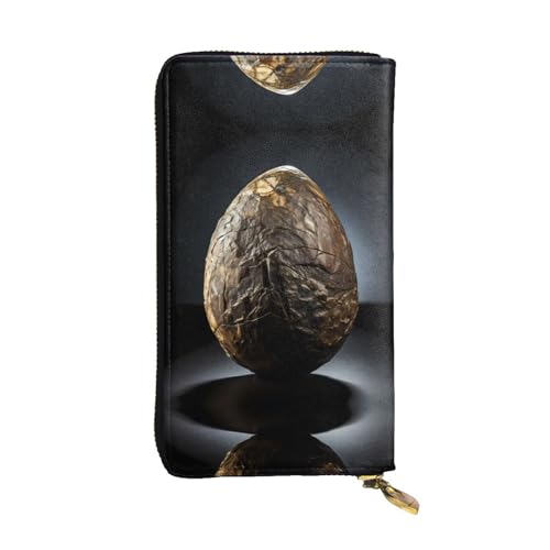 Clutch mit Dinosaurier-Ei-Motiv, 19,1 x 10,4 cm, Ledergeldbörse von WBQLSL