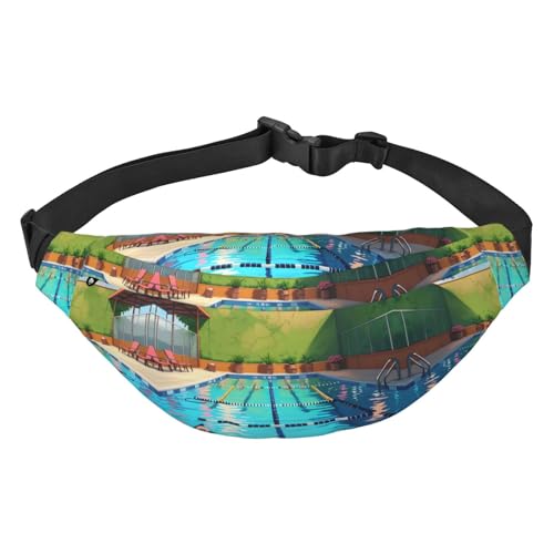 Flamingo- und Schwimmbad-Reise-Umhängetasche, geeignet für Sport, Laufen, Radfahren, Reisen, Angeln, Jungen, große Hüfttasche Flamingo- und Schwimmbad-Reise-Umhängetasche, geeignet für Sport, Laufen, Radfahren, Reisen, Angeln, Jungen, große Hüfttasche von WBQLSL