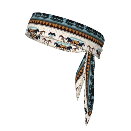 Pferd Streifen Muster Fitness Sport Stirnband Uni Sport Schweißabsorbierendes Stirnband Zubehör für Tennis, Joggen, Ballspielen und Yoga von WBQLSL