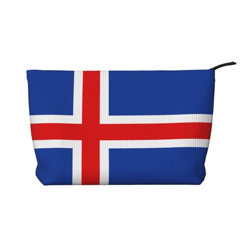Tragbare Handtasche für Damen, mit Reißverschluss, geeignet für Reisen und tägliche Aufbewahrung von Kosmetika, Flagge Islands, Cord-Kosmetiktasche, Schwarz, Einheitsgröße, Schwarz, One Size Tragbare Handtasche für Damen, mit Reißverschluss, geeignet für Reisen und tägliche Aufbewahrung von Kosmetika, Flagge Islands, Cord-Kosmetiktasche, Schwarz, Einheitsgröße, Schwarz, One Size von WBQLSL
