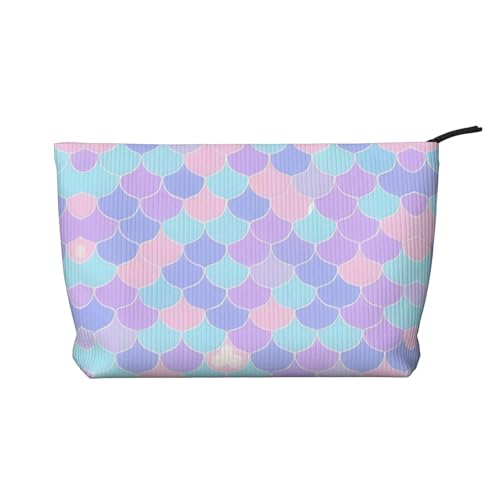 Tragbare Handtasche mit Reißverschluss für Damen, geeignet für Reisen und tägliche Aufbewahrung von Kosmetika, Kosmetiktasche aus Cordsamt mit Meerjungfrau-Tattoo, Schwarz, Einheitsgröße, schwarz / Tragbare Handtasche mit Reißverschluss für Damen, geeignet für Reisen und tägliche Aufbewahrung von Kosmetika, Kosmetiktasche aus Cordsamt mit Meerjungfrau-Tattoo, Schwarz, Einheitsgröße, schwarz / von WBQLSL