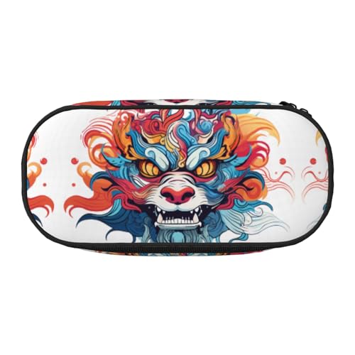 WBQLSL Angry Expression Federmäppchen mit großem Fassungsvermögen, mehrschichtige Trennwand, Schreibwaren-Aufbewahrungstasche, Unisex, Lern-Bürobedarf von WBQLSL