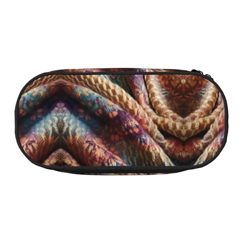 WBQLSL Bedrucktes Federmäppchen – mehrschichtiges Federmäppchen, geeignet für die Aufbewahrung von Campus-Büro-Schreibwaren, Schwarz , Einheitsgröße, Kosmetikkoffer von WBQLSL