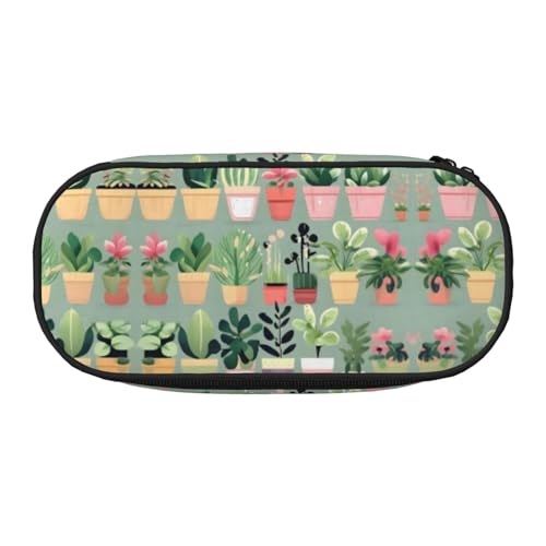 WBQLSL Bonsai-Pflanzen-bedruckte Schreibwaren-Aufbewahrungstasche, mehrlagiges Federmäppchen, tragbares Federmäppchen von WBQLSL
