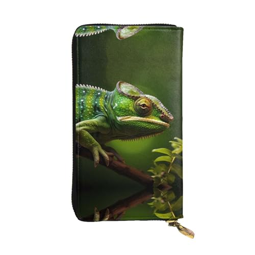 WBQLSL Chamäleon Geldbörse aus Leder mit Reißverschluss, 19,1 x 10,4 cm lange Clutch, mehrere Fächer und großes Fassungsvermögen, ein gutes Geschenk für Freunde WBQLSL Chamäleon Geldbörse aus Leder mit Reißverschluss, 19,1 x 10,4 cm lange Clutch, mehrere Fächer und großes Fassungsvermögen, ein gutes Geschenk für Freunde von WBQLSL