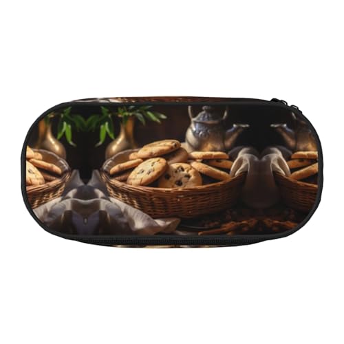 WBQLSL Cookie Federmäppchen mit großem Fassungsvermögen, mehrschichtige Trennwand, Schreibwaren-Aufbewahrungstasche – Unisex-Lern-Bürobedarf von WBQLSL