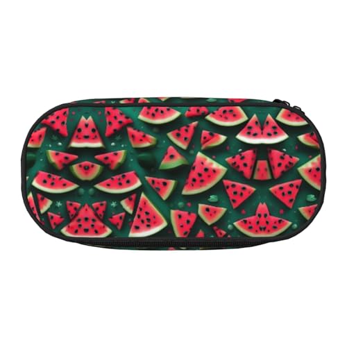 WBQLSL Dream Federmäppchen mit Wassermelonen-Motiv, mehrschichtige Trennwand, geeignet für die Aufbewahrung von Campus- und Bürobedarf, Schwarz , Einheitsgröße, Kosmetikkoffer von WBQLSL