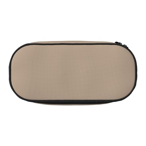 WBQLSL Einfarbiges hellbraunes Federmäppchen mit großem Fassungsvermögen, mehrschichtige Trennwand, Schreibwaren-Aufbewahrungstasche – Unisex-Bürobedarf von WBQLSL