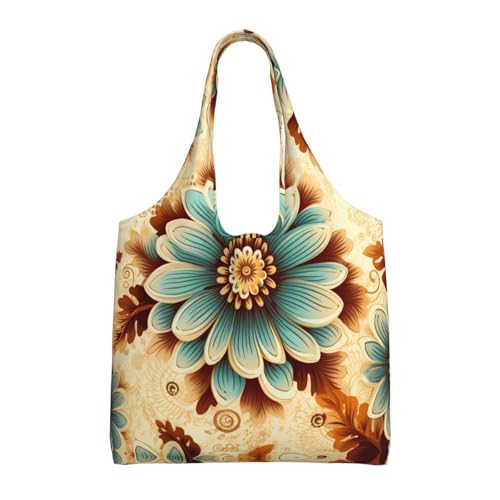 WBQLSL Extravaganz aus Seide und Blumen Bedruckte Schultertasche - Geeignet für stabile Canvas-Taschen, Einkaufstaschen, Schwarz, Einheitsgröße von WBQLSL