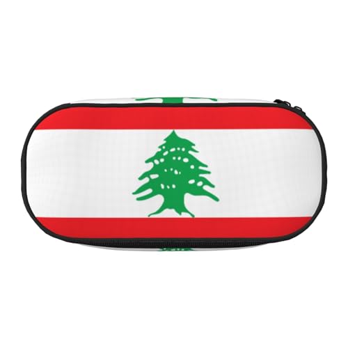 WBQLSL Federmäppchen mit Flagge des Libanon, großes Fassungsvermögen, mehrschichtige Trennwand, Schreibwaren-Aufbewahrungstasche – Unisex-Lern-Bürobedarf von WBQLSL