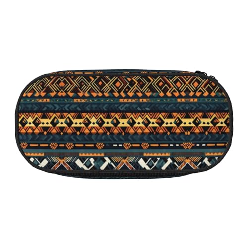 WBQLSL Federmäppchen mit ethnischer Textur, großes Fassungsvermögen, mehrschichtige Trennwand, Schreibwaren-Aufbewahrungstasche – Unisex-Bürobedarf von WBQLSL