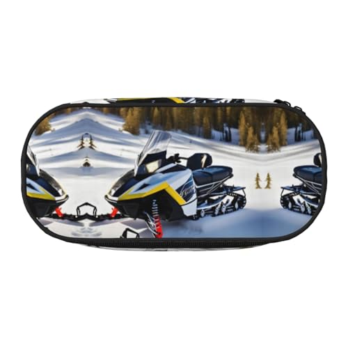 WBQLSL Fortschrittliches Federmäppchen mit Schneemobil – mehrschichtiges Federmäppchen, geeignet für die Aufbewahrung von Campus-Büro-Schreibwaren, Schwarz , Einheitsgröße, Kosmetikkoffer von WBQLSL