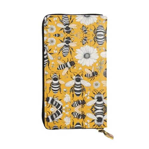 WBQLSL Geldbörse aus Leder mit Cartoon-Bienen-Reißverschluss, 19,1 x 10,4 cm lang, mehrere Fächer und großes Fassungsvermögen, ein gutes Geschenk für Freunde WBQLSL Geldbörse aus Leder mit Cartoon-Bienen-Reißverschluss, 19,1 x 10,4 cm lang, mehrere Fächer und großes Fassungsvermögen, ein gutes Geschenk für Freunde von WBQLSL