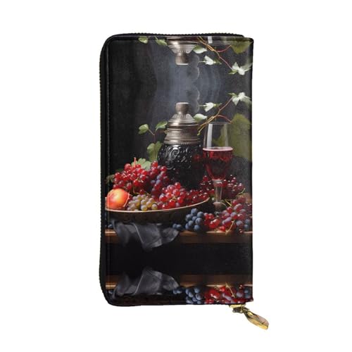 WBQLSL Geldbörse aus Leder mit Reißverschluss, 19,1 x 10,4 cm lang, mehrere Fächer und großes Fassungsvermögen, ein gutes Geschenk für Freunde von WBQLSL