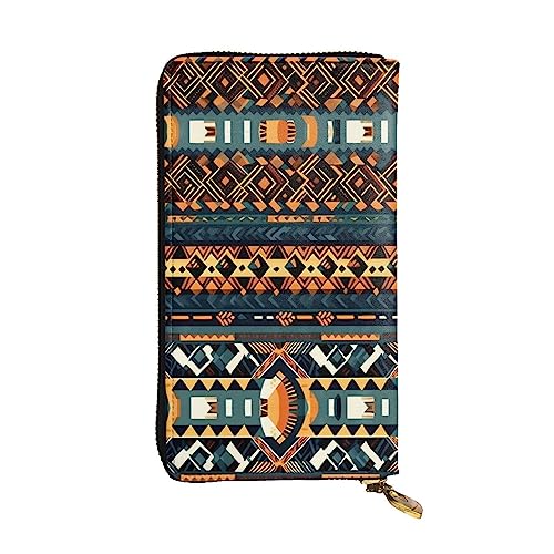 WBQLSL Geldbörse aus Leder mit afrikanischer Tribal-Textur, mit Reißverschluss, 19,1 x 10,4 cm lang, mehrere Fächer und großes Fassungsvermögen, ein gutes Geschenk für Freunde WBQLSL Geldbörse aus Leder mit afrikanischer Tribal-Textur, mit Reißverschluss, 19,1 x 10,4 cm lang, mehrere Fächer und großes Fassungsvermögen, ein gutes Geschenk für Freunde von WBQLSL