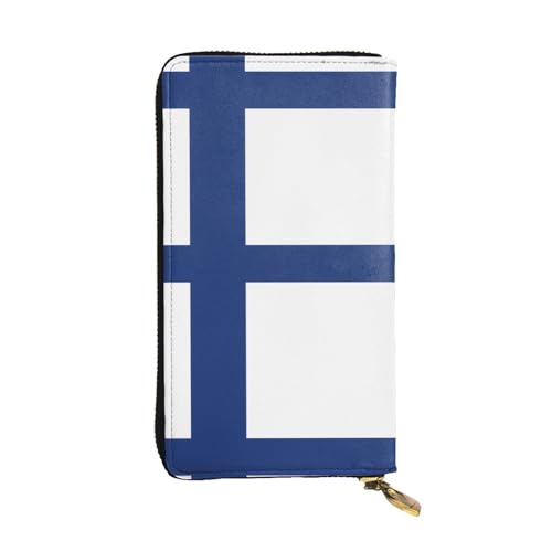 WBQLSL Geldbörse aus Leder mit finnischer Flagge, 19,1 x 10,4 cm lang, mehrere Fächer und großes Fassungsvermögen, ein gutes Geschenk für Freunde WBQLSL Geldbörse aus Leder mit finnischer Flagge, 19,1 x 10,4 cm lang, mehrere Fächer und großes Fassungsvermögen, ein gutes Geschenk für Freunde von WBQLSL