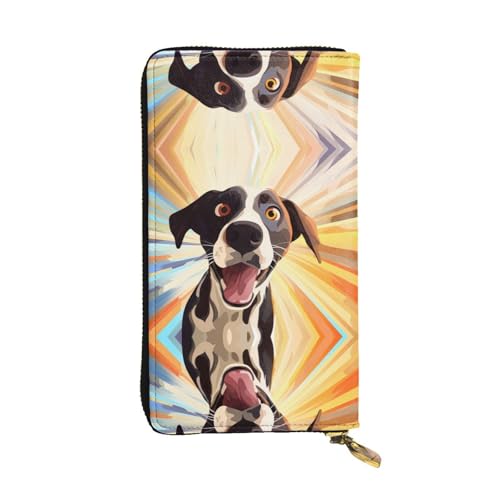 WBQLSL Geldbörse mit Reißverschluss, Leder, Cartoon-Regenbogen-Design, 19,1 x 10,4 cm lang, mehrere Fächer und großes Fassungsvermögen, ein gutes Geschenk für Freunde von WBQLSL