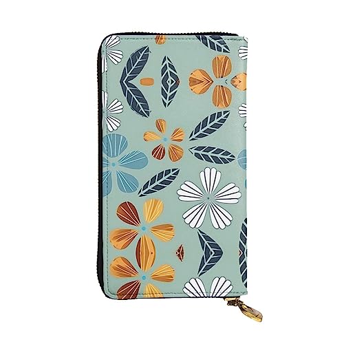 WBQLSL Hellfarbige Geldbörse mit Reißverschluss aus Leder, 19,1 x 10,4 cm lang, mehrere Fächer und großes Fassungsvermögen, ein gutes Geschenk für Freunde von WBQLSL