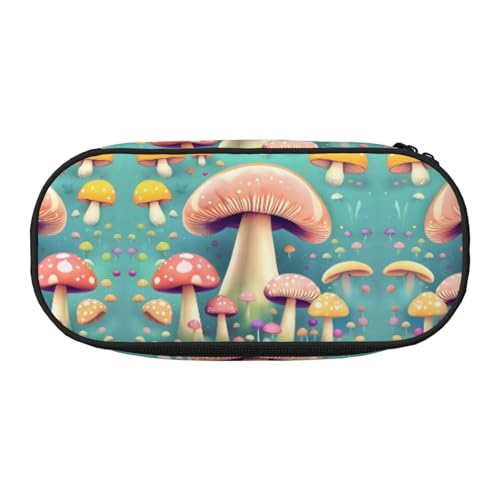 WBQLSL Hübsche kleine Pilze, großes Fassungsvermögen, mehrschichtige Trennwand, Schreibwaren-Aufbewahrungstasche – Unisex-Bürobedarf von WBQLSL